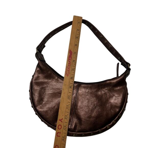 Limited Too Metallic Brown Faux-Leather Studded Shoulder Bag Y2K Indie Sleaze - Picture 6 of 7